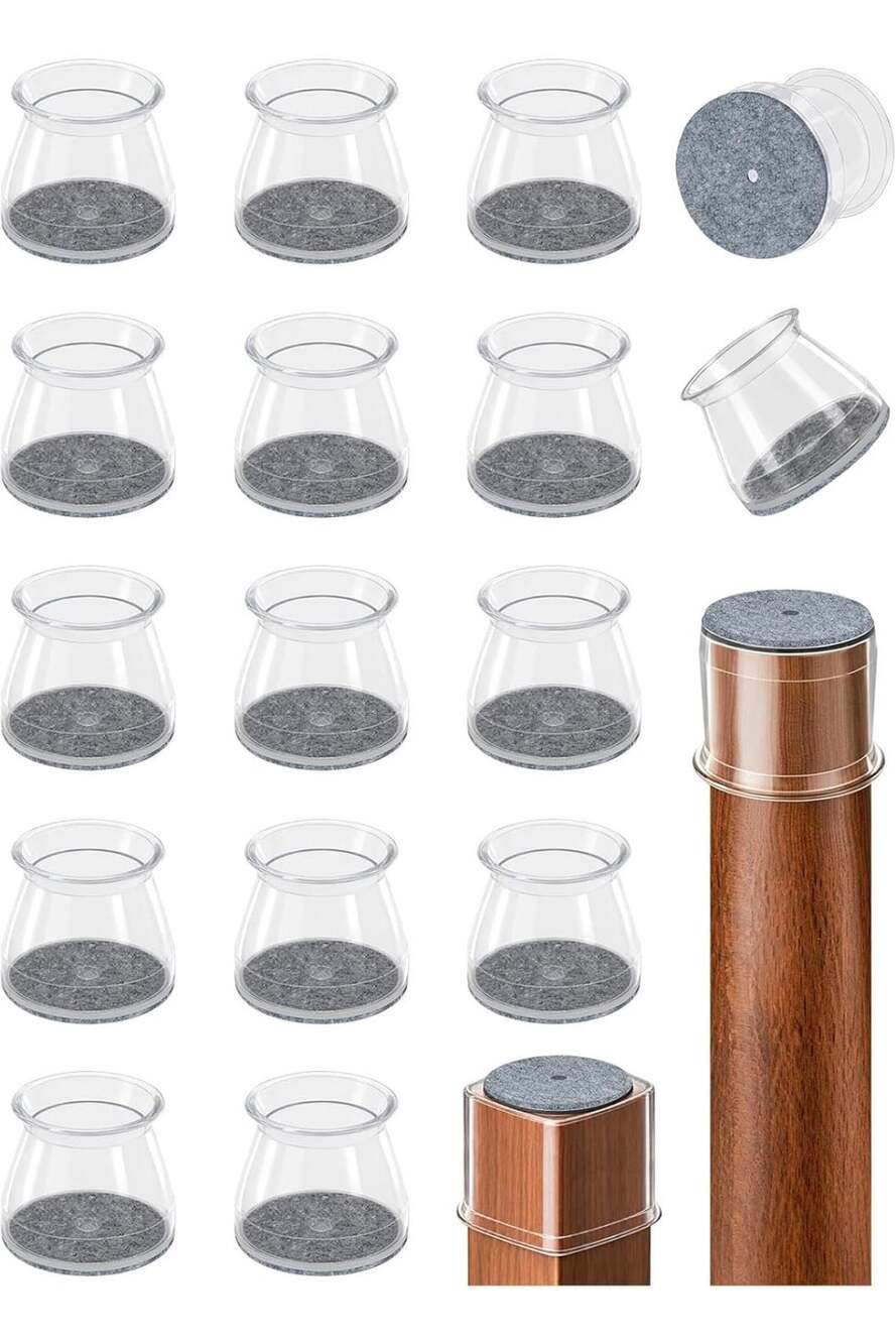 Silicone Chair Leg Floor Protectors Clear Caps